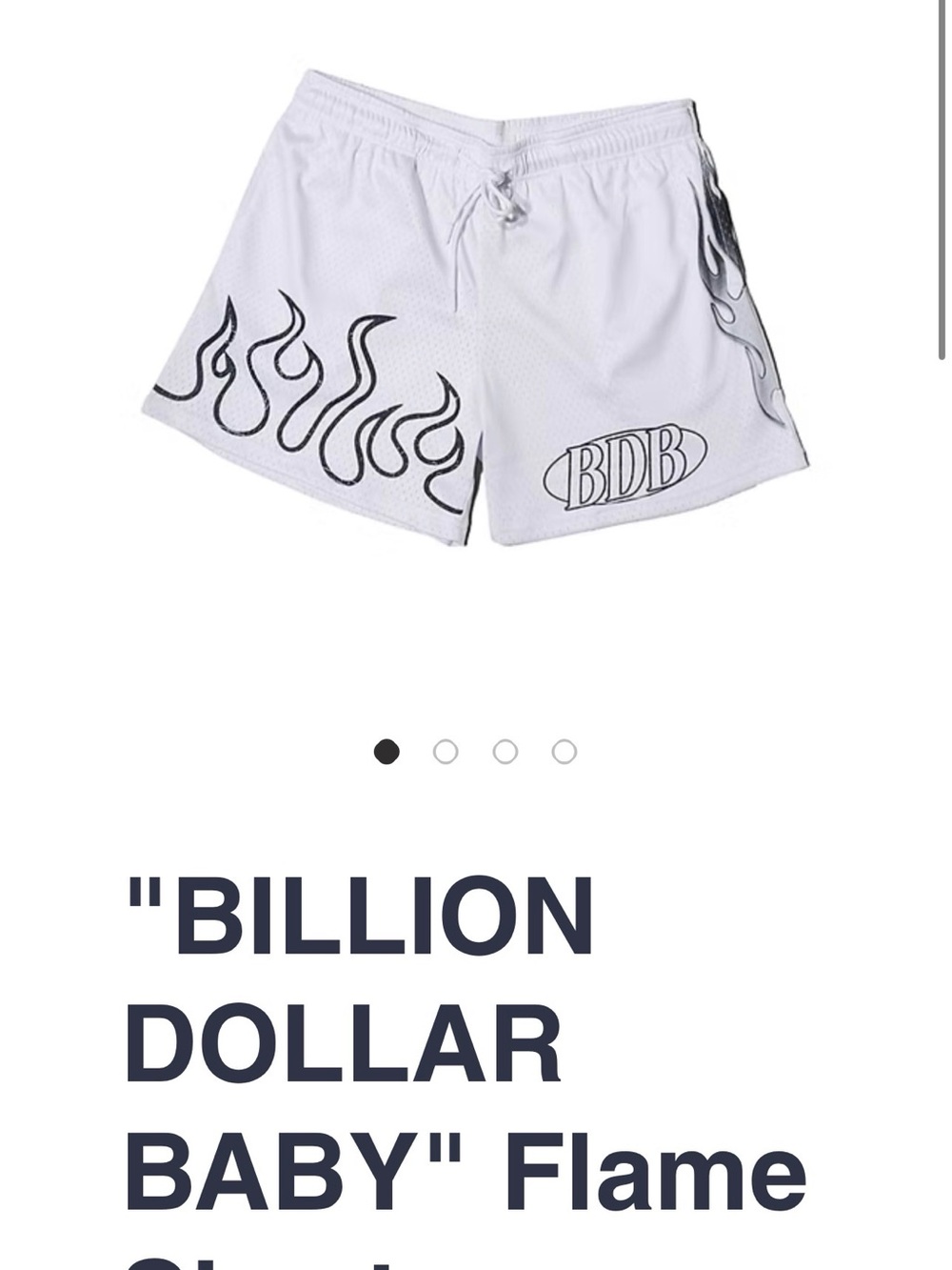 Billion Dollar Baby White Flame Graphic Mesh Shorts